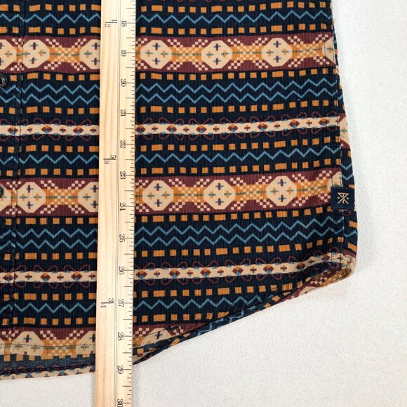 Roark Shirt Men's M Multicolor Aztec Flannel 100% Cotton Pocket Logo Button Down - Picture 12 of 16